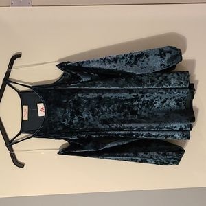 Velvet open shoulder top